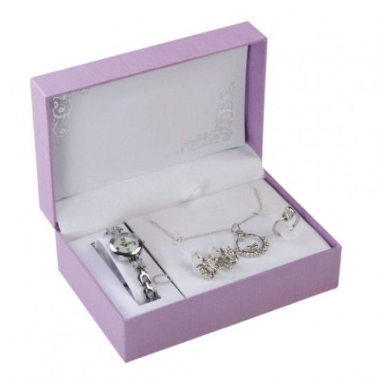 Σετ Ρολόι Χειρός-Μπιζού με Κρύσταλλο Swarovski.