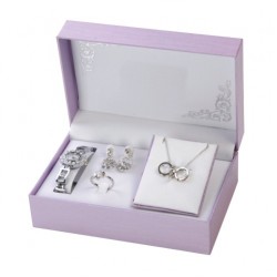 Σετ Ρολόι Χειρός-Μπιζού με Κρύσταλλο Swarovski.